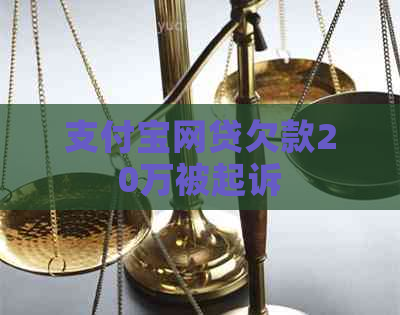 支付宝网贷欠款20万被起诉
