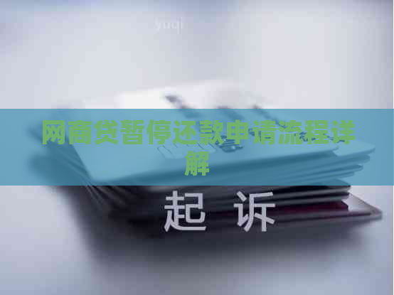网商贷暂停还款申请流程详解