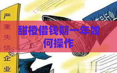 甜橙借钱期一年如何操作