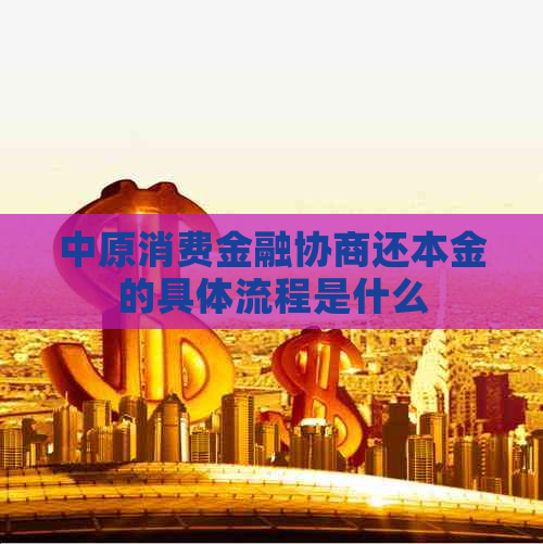 中原消费金融协商还本金的具体流程是什么