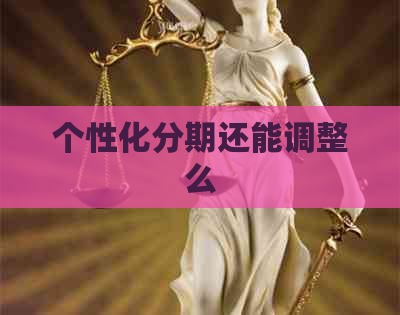 个性化分期还能调整么