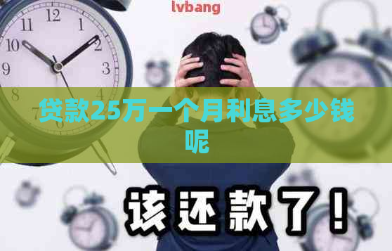 贷款25万一个月利息多少钱呢