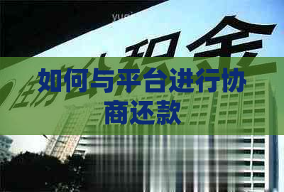 如何与平台进行协商还款