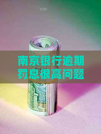 南京银行逾期罚息很高问题解决方案