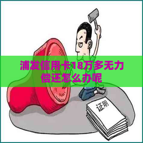 浦发信用卡18万多无力偿还怎么办呢