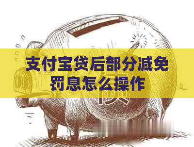 支付宝贷后部分减免罚息怎么操作