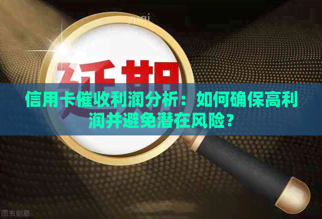 信用卡利润分析：如何确保高利润并避免潜在风险？