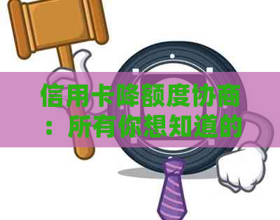 信用卡降额度协商：所有你想知道的细节和步骤