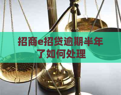 招商e招贷逾期半年了如何处理