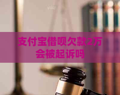 支付宝网贷欠款2万会被起诉吗
