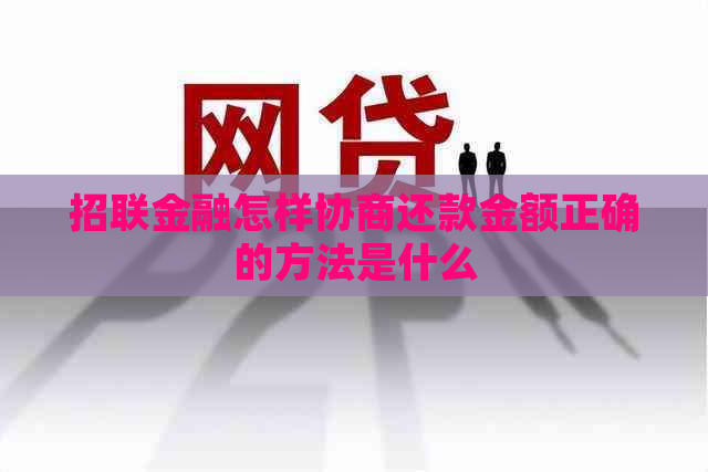 招联金融怎样协商还款金额正确的方法是什么