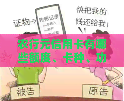 农行元信用卡有哪些额度、卡种、功能？