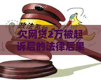 欠网贷2万被起诉后的法律后果及解决方法