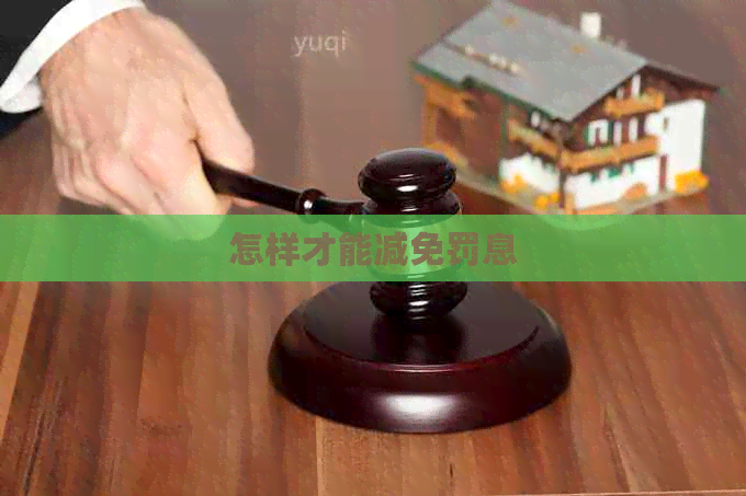 怎样才能减免罚息