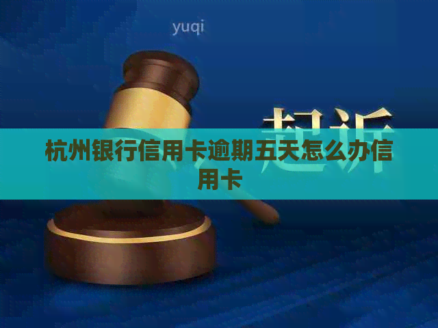 杭州银行信用卡逾期五天怎么办信用卡