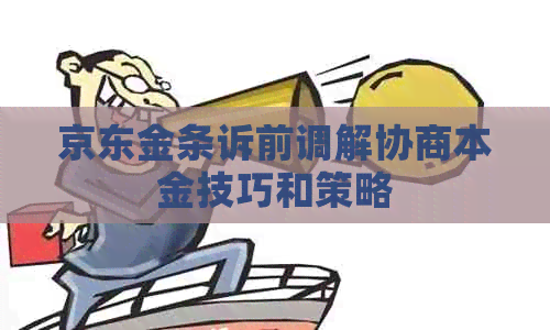京东金条诉前调解协商本金技巧和策略