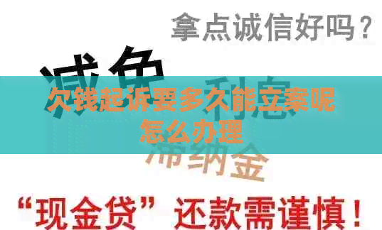 欠钱起诉要多久能立案呢怎么办理
