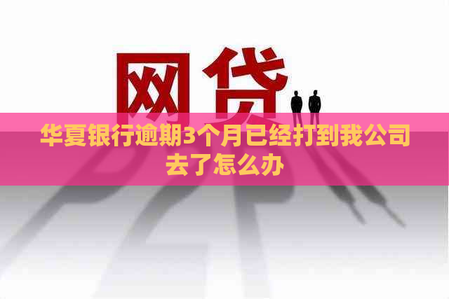 华夏银行逾期3个月已经打到我公司去了怎么办