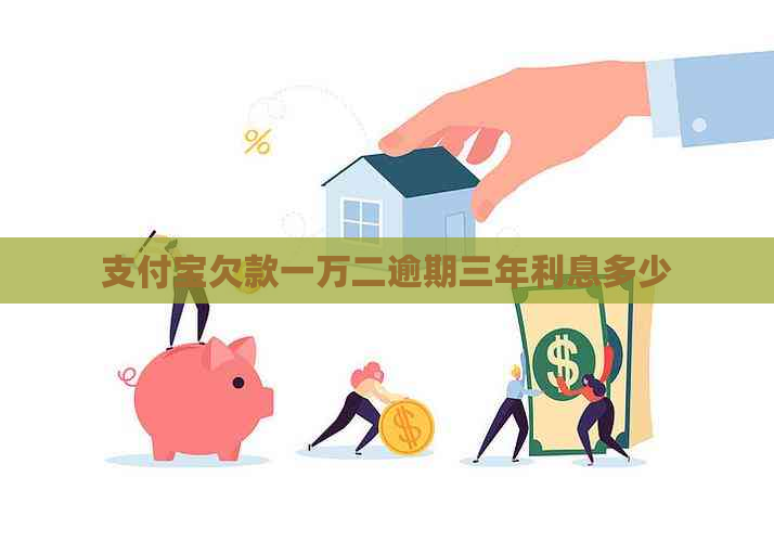 支付宝欠款一万二逾期三年利息多少