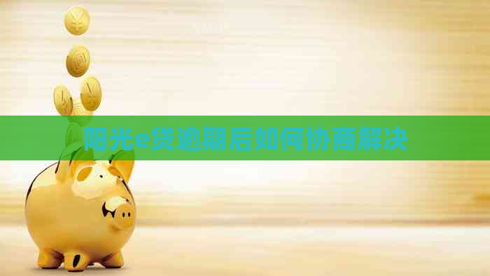 阳光e贷逾期后如何协商解决