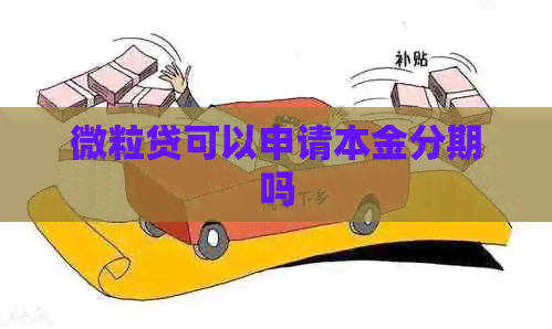 微粒贷可以申请本金分期吗