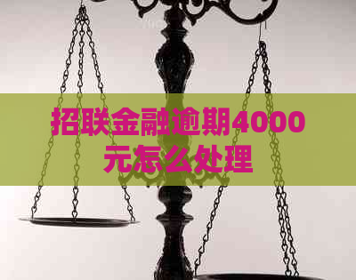招联金融逾期4000元怎么处理