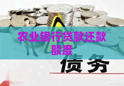 农业银行贷款还款额度