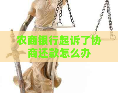 农商银行起诉了协商还款怎么办