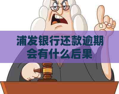 浦发银行还款逾期会有什么后果