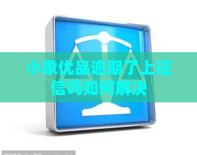 小象优品逾期了上吗如何解决