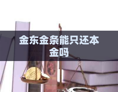 金东金条能只还本金吗