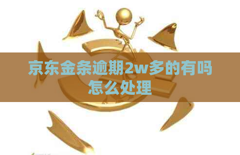 京东金条逾期2w多的有吗怎么处理