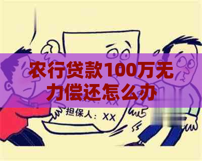 农行贷款100万无力偿还怎么办