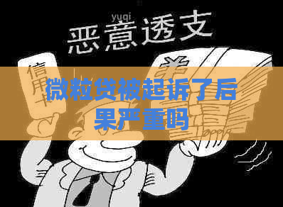 微粒贷被起诉了后果严重吗