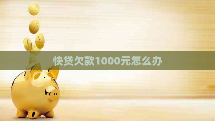 快贷欠款1000元怎么办