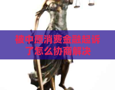 被中原消费金融起诉了怎么协商解决