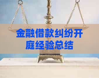 金融借款纠纷开庭经验总结