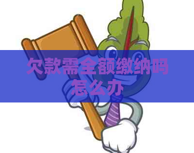 欠款需全额缴纳吗怎么办