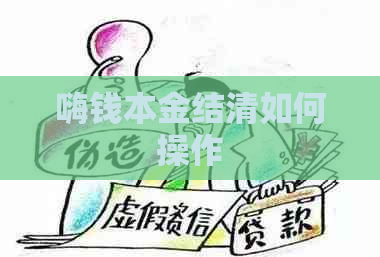 嗨钱本金结清如何操作