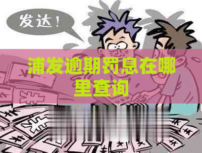 浦发逾期罚息在哪里查询