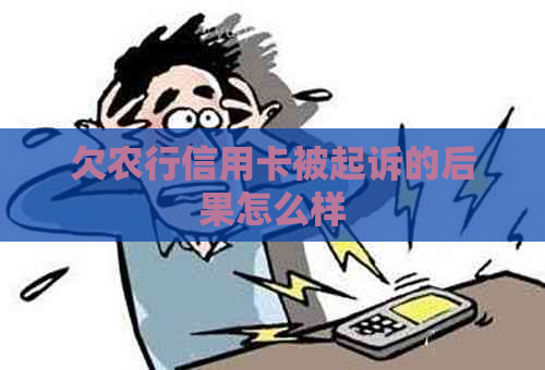 欠农行信用卡被起诉的后果怎么样