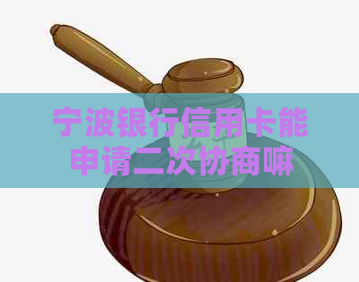 宁波银行信用卡能申请二次协商嘛