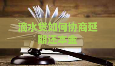 滴水贷如何协商延期还本金