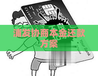 浦发协商本金还款方案