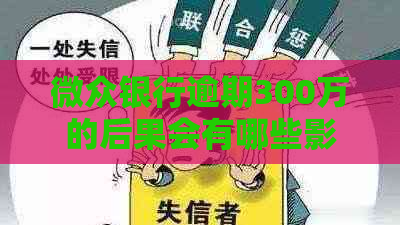 微众银行逾期300万的后果会有哪些影响