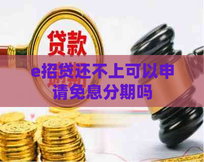 e招贷还不上可以申请免息分期吗