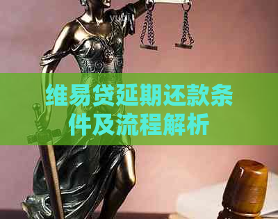 维易贷延期还款条件及流程解析