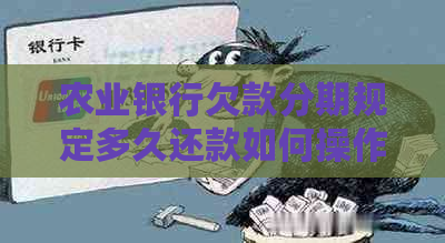 农业银行欠款分期规定多久还款如何操作