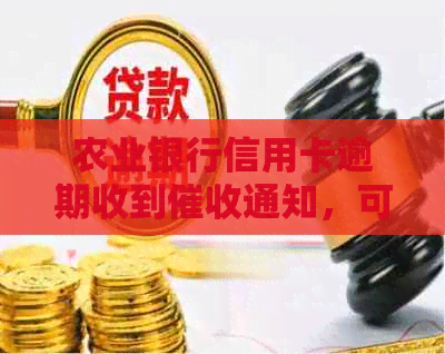 农业银行信用卡逾期收到通知，可能会面临起诉的风险