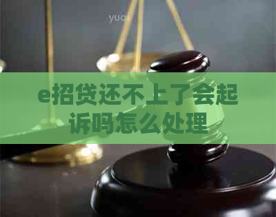 e招贷还不上了会起诉吗怎么处理